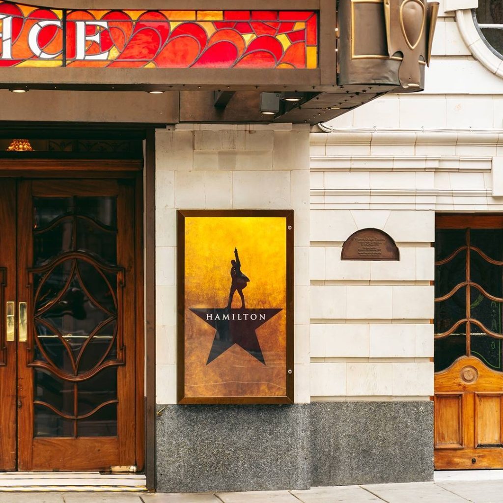 Hamilton at the Palace Theatre in London Victoria