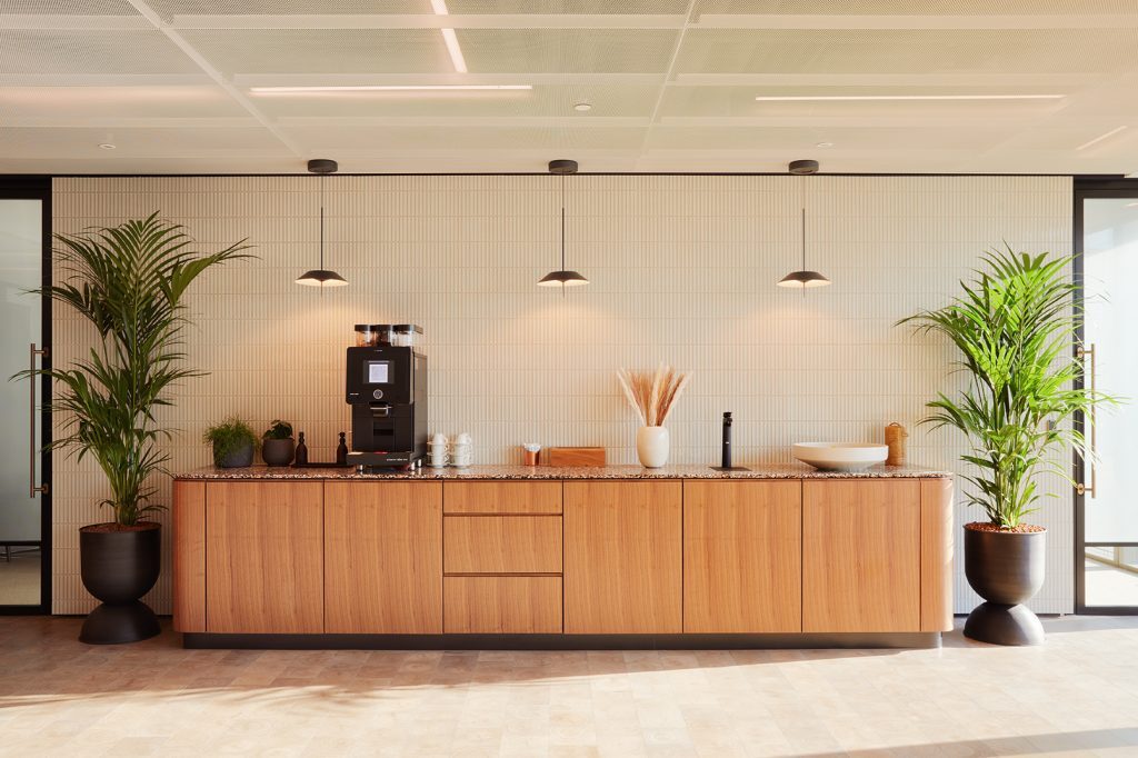 Tea and coffee-making facilities at one of Myo's offices.